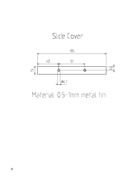 Technical drawing of slide cover